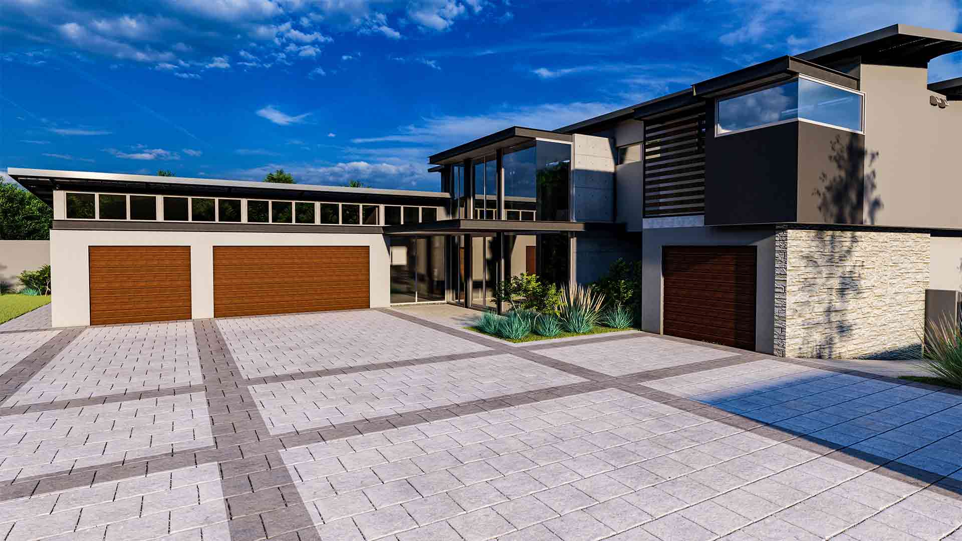 Four-bedroom house plan 4B_3B_4G_568 exterior